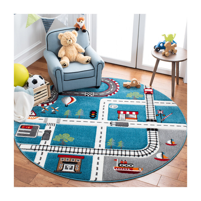 Carousel Kids Atlas Rug, Turquoise
