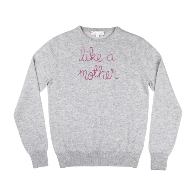 *Exclusive* Women's Like a Mother Sweater, Smoke/Fuchsia
