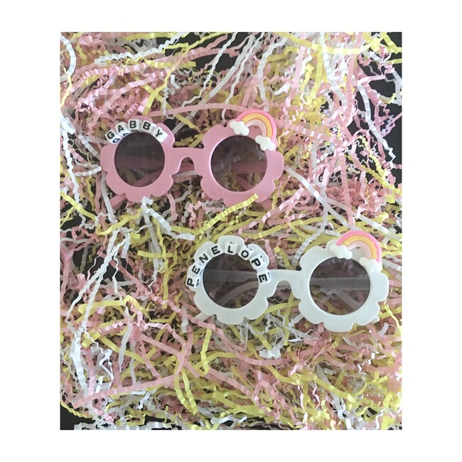 Rainbow Monogrammable Sunglasses, White