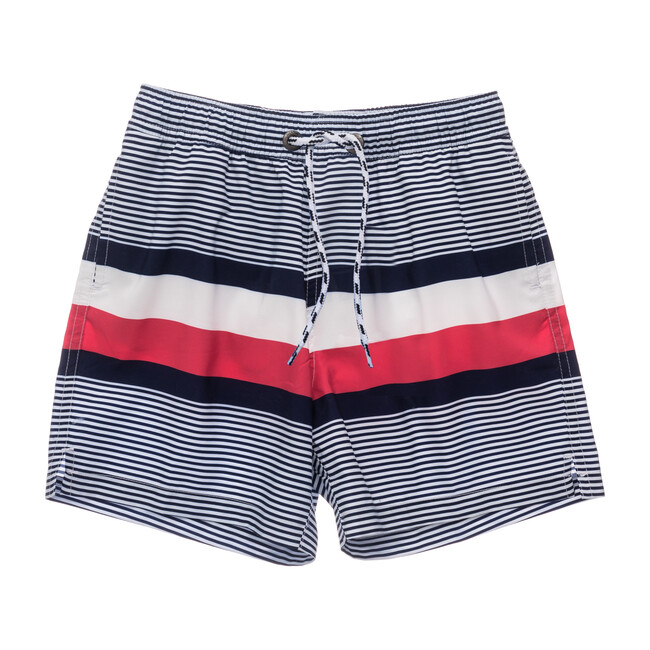 Navy Contrast Stripe Volley Board Short