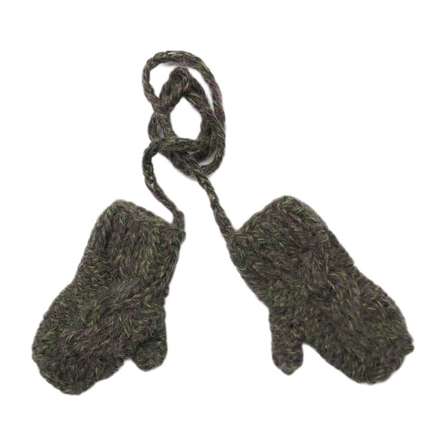 Tundra Cable Knit Mittens, Green - Gloves - 1