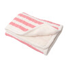 S+N Cable Knit Stripe Sherpa Blanket, Pink - Blankets - 2