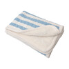 S+N Cable Knit Stripe Sherpa Blanket, Light Blue - Blankets - 2