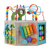Preschool Play Lab Large Wooden Activity Learning 7-side Cube - Teamson ...