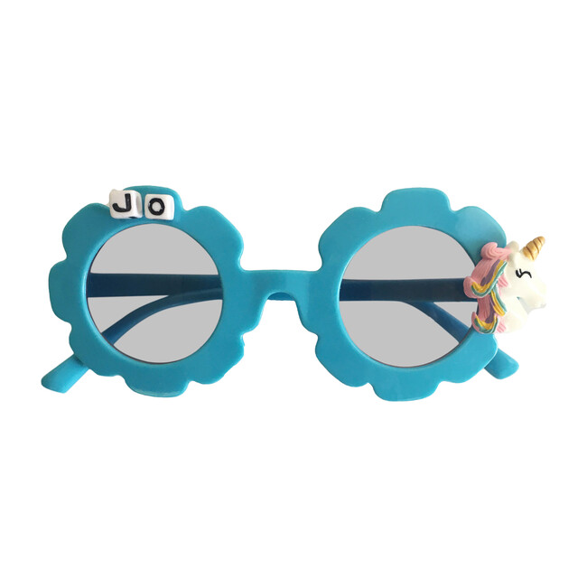 Monogrammable MultiColored Unicorn Sunglasses, Blue