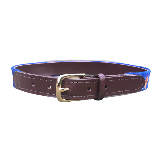 The Zookeeper Animals Needlepoint Belt, Blue