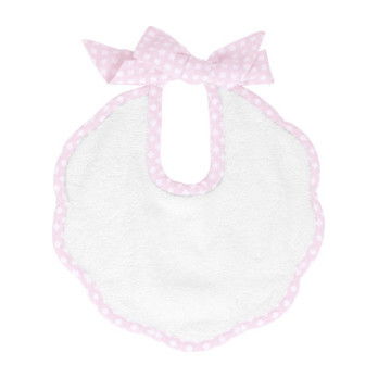 Scalloped Bib, Dusty Pink Gingham