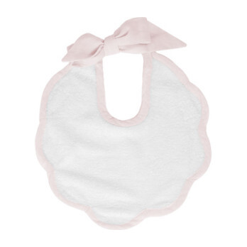 Scalloped Bib, Blossom Pink Linen