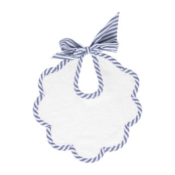 Scalloped Bib, Harbor Island Stripe