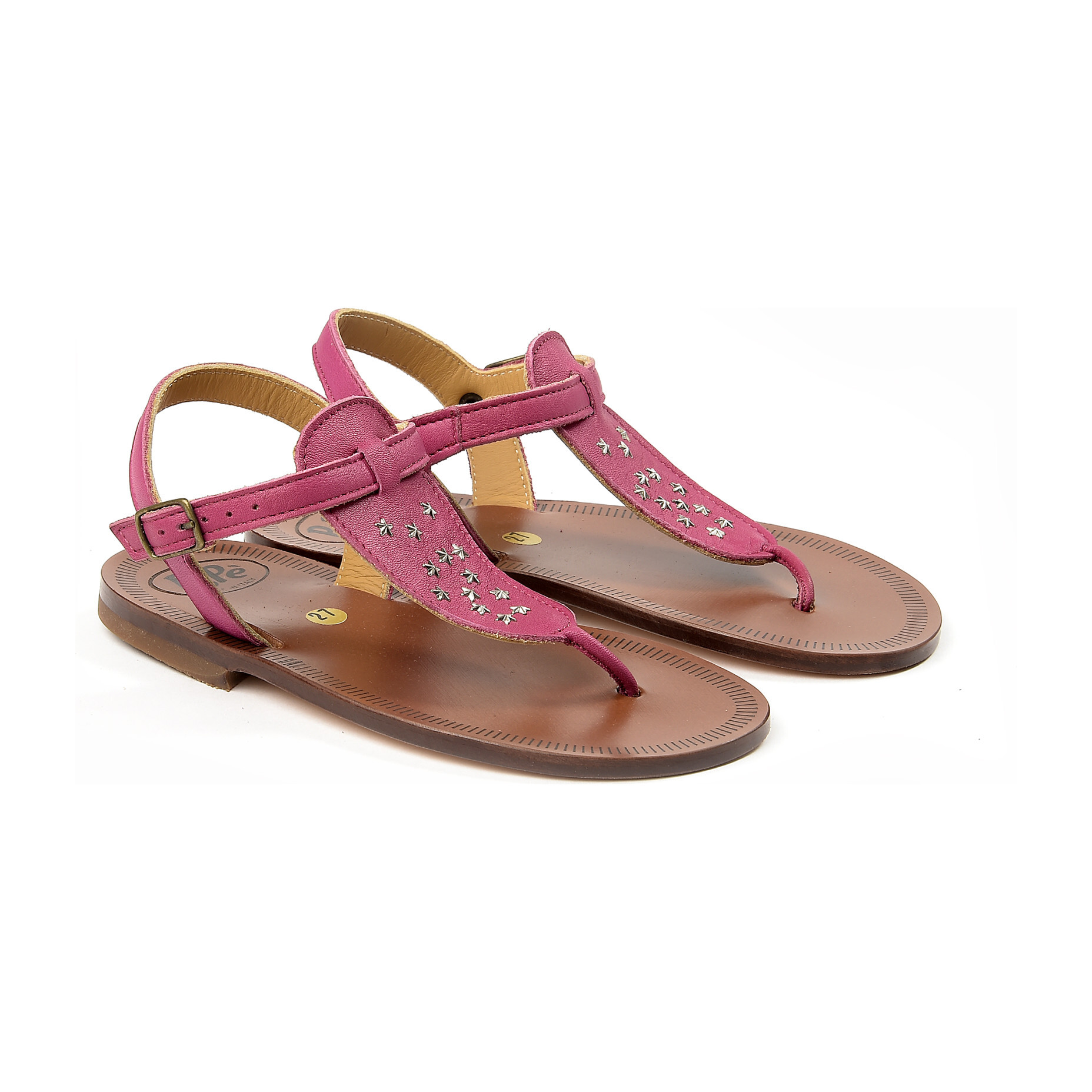 Stars Detail Sandals, Fuxia - Sandals - 1