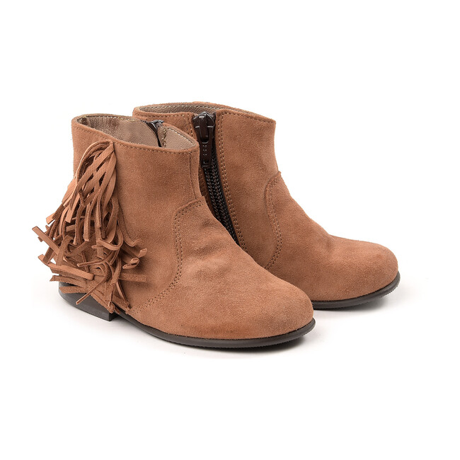 Side Zip Ankle Boots, Brown - Booties - 1