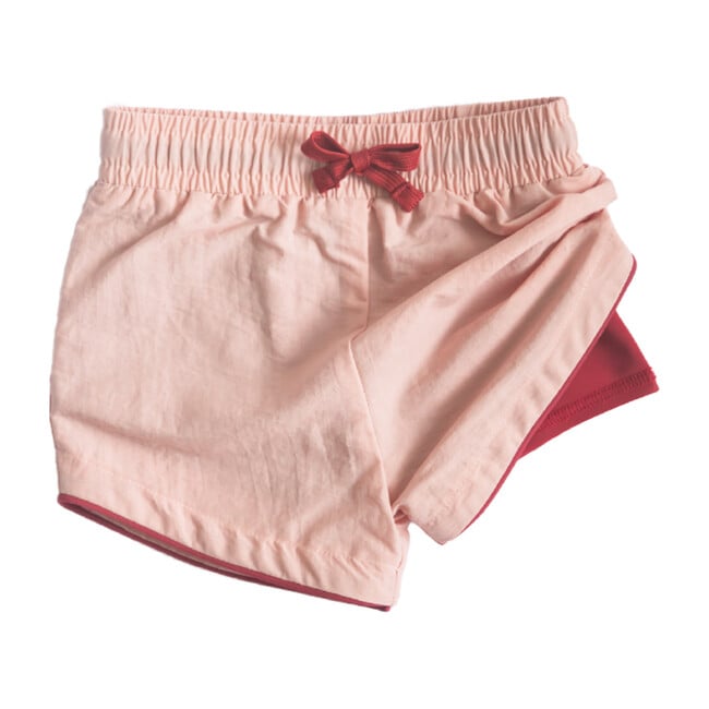 Cabana Short - Cole, Pink with Cranberry Liner Swim Short - Swim Trunks - 1