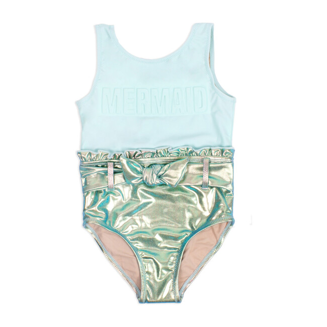 Mermaid One Piece, Metallic Mint