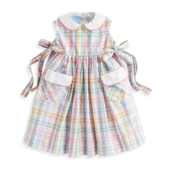 Printed Peter Pan Sundress with Pockets, Meadow Check