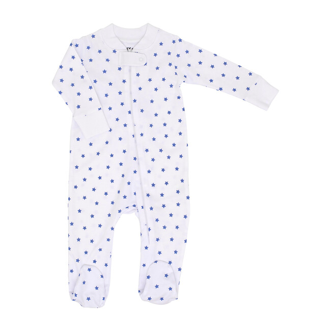 Mini Stars Zipper Romper in Blue - Onesies - 1