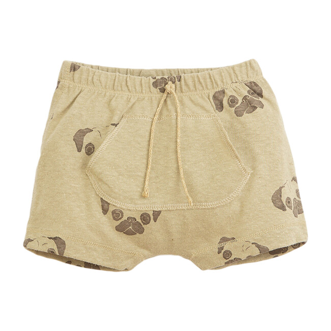 Shorts, Beige with Pug Print