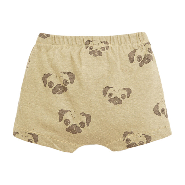 Shorts, Beige with Pug Print