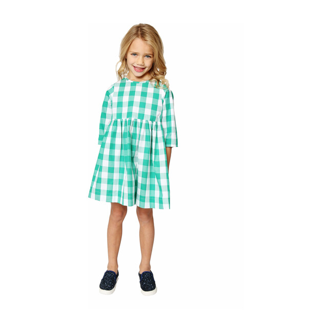 Winnie Dress, Forest Green Buffalo Check