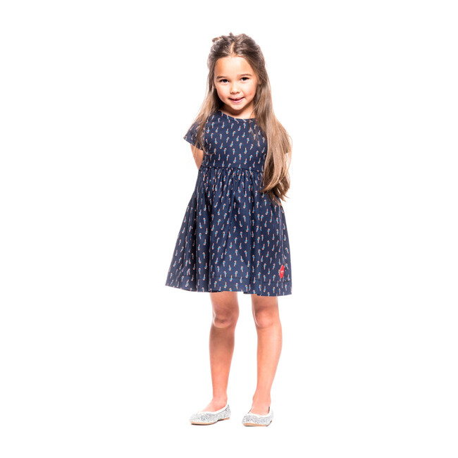 Sunday Dress, Navy Candy Canes - Dresses - 2