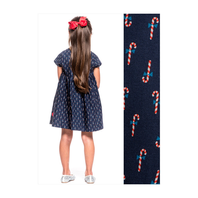 Sunday Dress, Navy Candy Canes - Dresses - 3