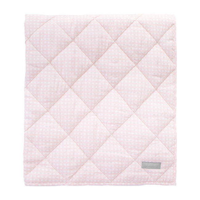 Reversible Play Mat, Dusty Pink Gingham and White Linen