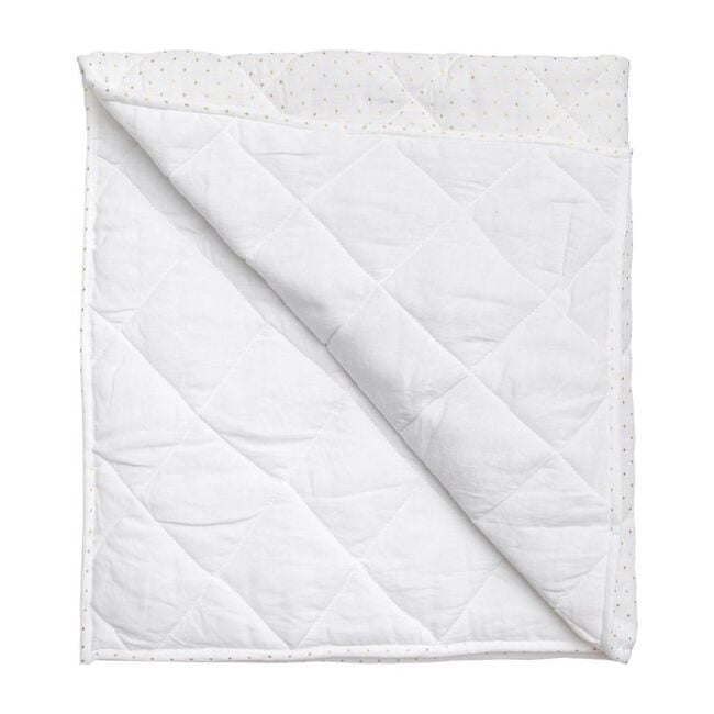 Play Mat Quilt, Gold Spot & White Linen