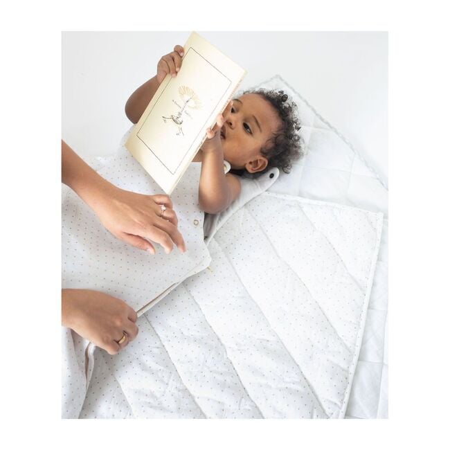 Play Mat Quilt, Gold Spot & White Linen