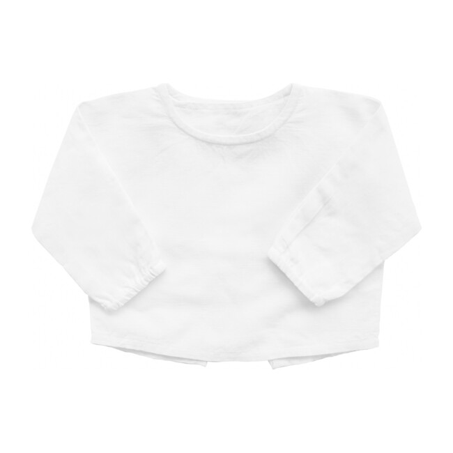 Double Button Shirt, White Linen