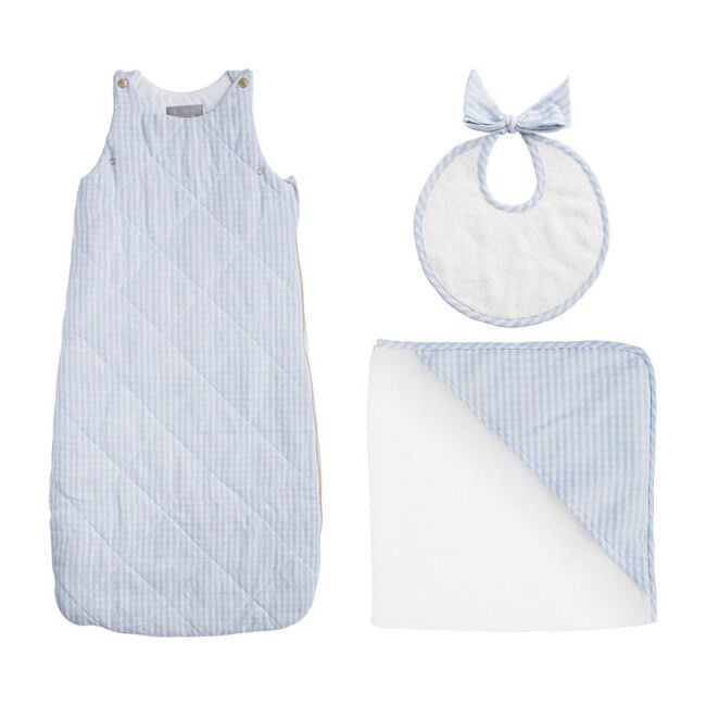 Bedtime Gift Set, Pale Blue Gingham - Mixed Apparel Set - 1
