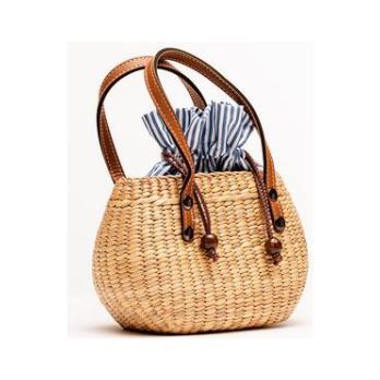 Handwoven Mini tote, Coastal stripe