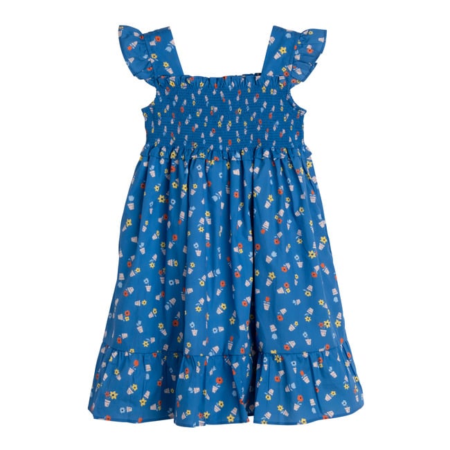 Daria Dress, Blue Flower Pots - Dresses - 1