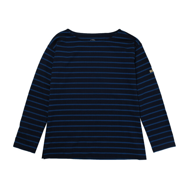 Women's Breton Stripe Top, Navy/Cobalt