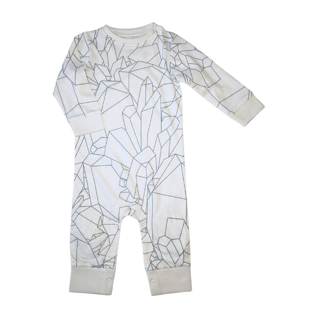 Patterned Romper, White - Onesies - 1