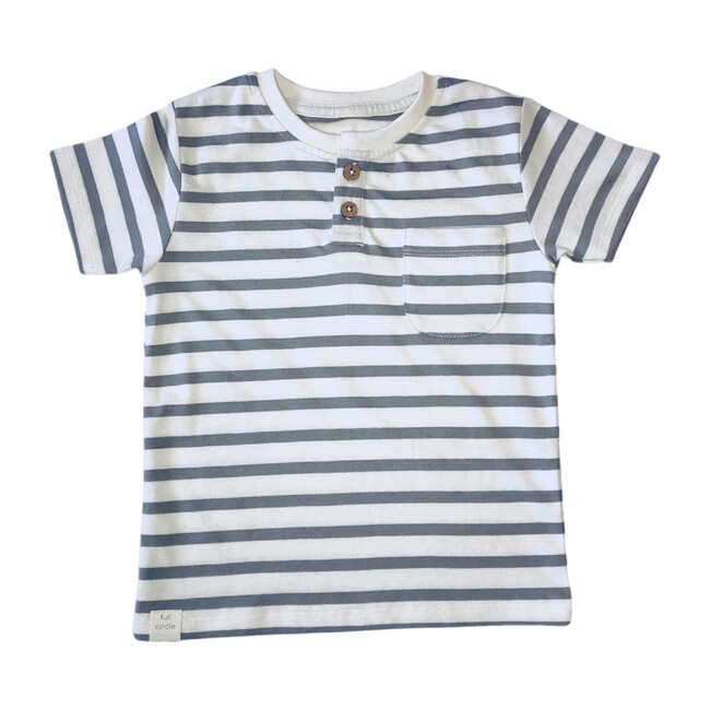 Knit Stripe Henley, Natural - Tees - 1