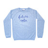 Sky Crewneck, Navy Embroidered "future voter" - Sweaters - 1 - thumbnail