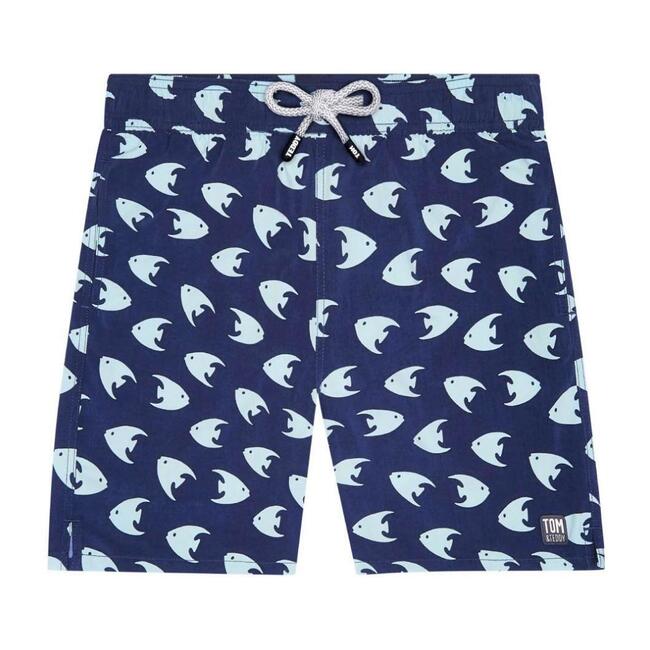 Men's Angelfish Swim Trunk, Deep Blue