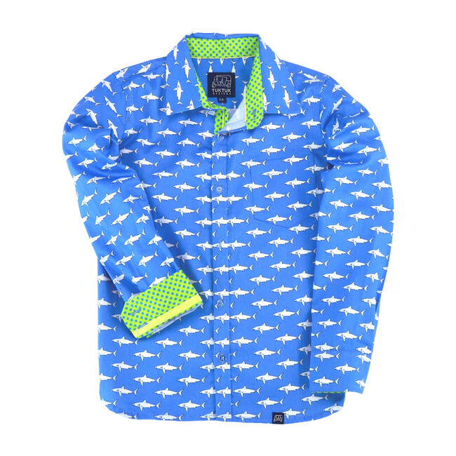 Long Sleeve Mako Sharks, Blue - Shirts - 1