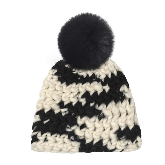 Beanie Pomster, Cow Print - Hats - 1