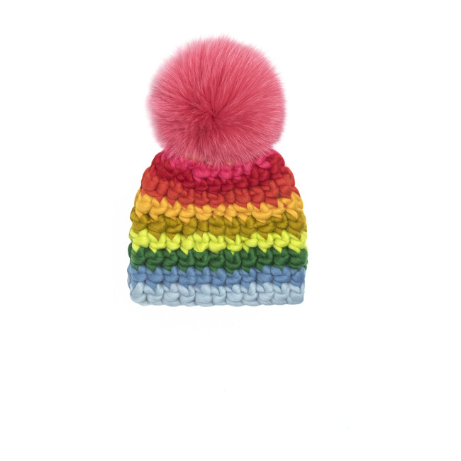 Beanie Stripe Hat, Rainbow - Hats - 1