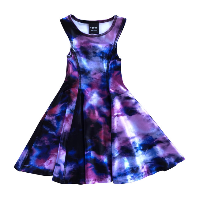 Tie Dye Skater Dress, Black Multi - Dresses - 1