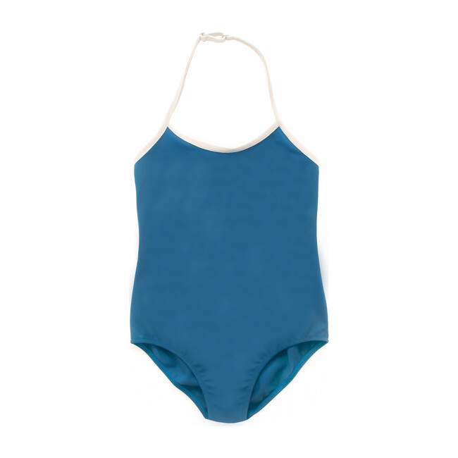 Olivia Swimsuit, Cobalt And Cloud Grey - Folpetto Swim | Maisonette