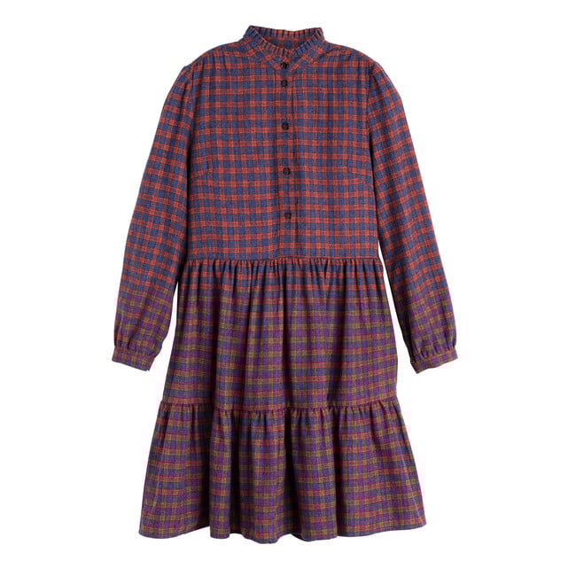 Caroline Women's Tiered Dress, Red Multi Flannel - Dresses - 0