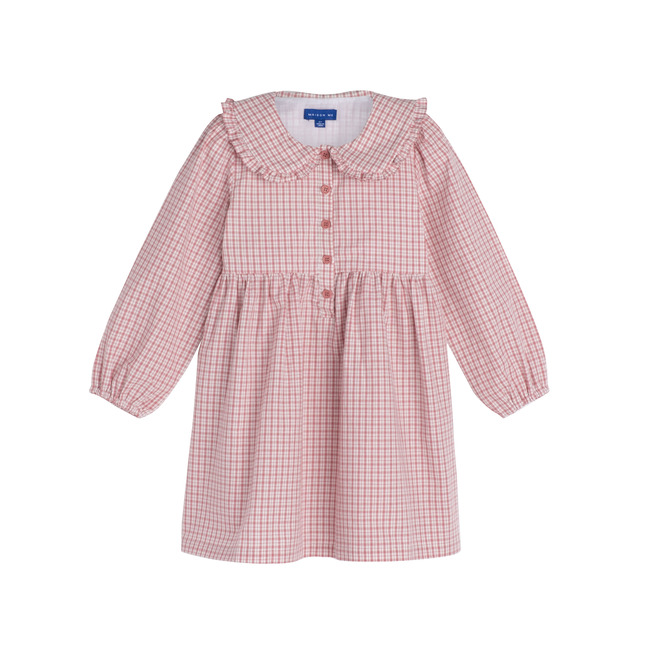 Niama Collared Dress, Vintage Red - Dresses - 1