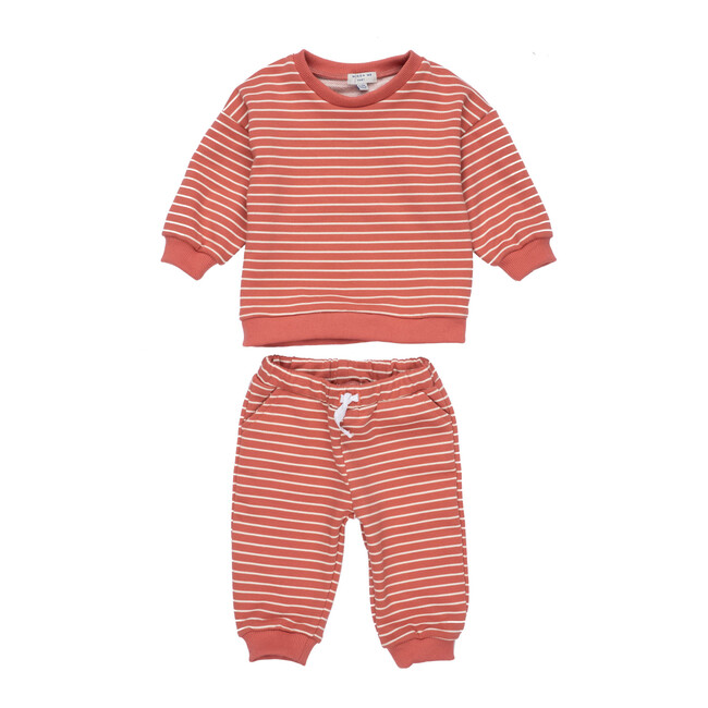 Jones Sweat Set, Dusty Red Stripe