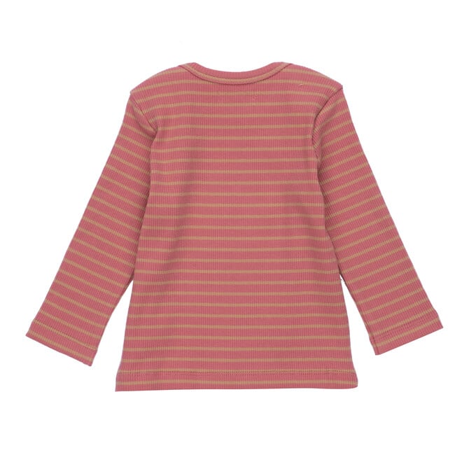 Andie Long Sleeve Tee, Pink & Tan Stripe