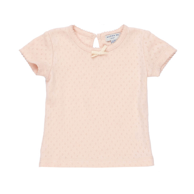Kai Short Sleeve Tee, Dusty Pink Pointelle