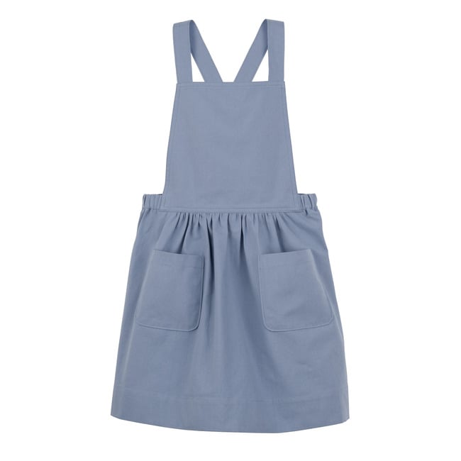 Millie Pinafore Dress, Dusty Blue - Dresses - 1