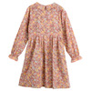 Emma Long Sleeve Collared Dress, Pink Flower Garden - Dresses - 3