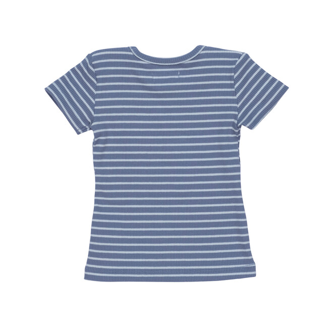 Kai Short Sleeve Tee, Blue & Light Blue Stripe