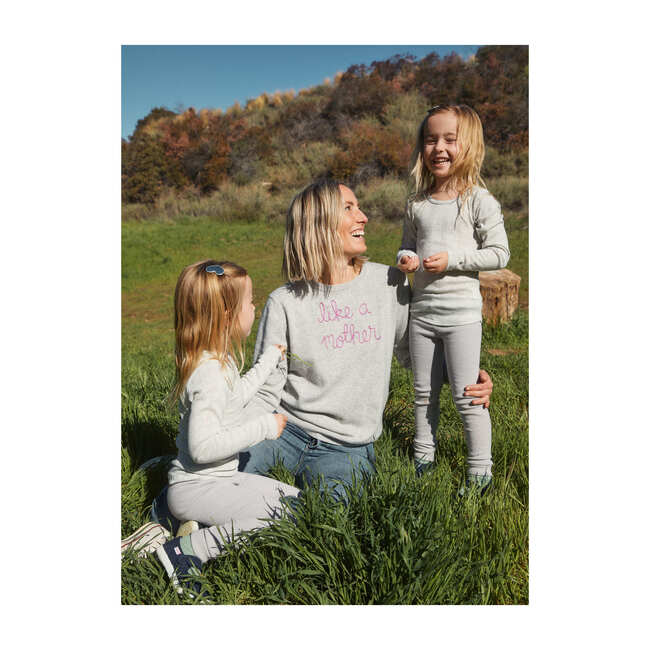 *Exclusive* Women's Like a Mother Sweater, Smoke/Fuchsia